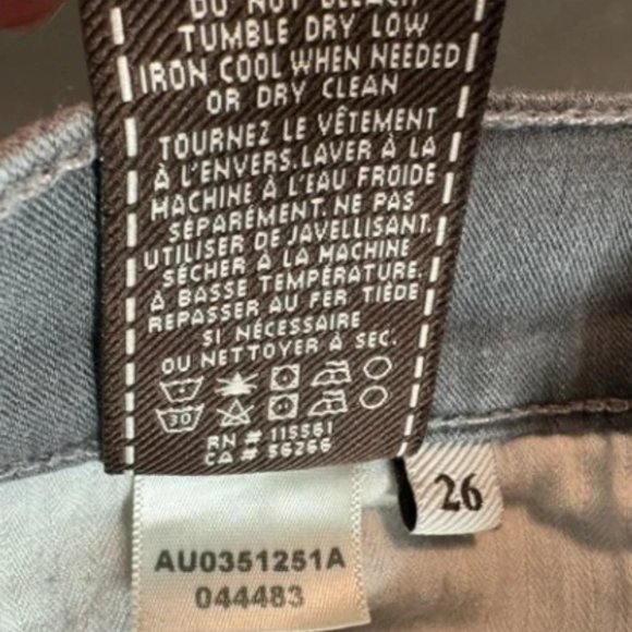 7 for All Mankind Jeans The Slim Cigarette Raw Hem GRAY SIZE 26 - Picture 12 of 16